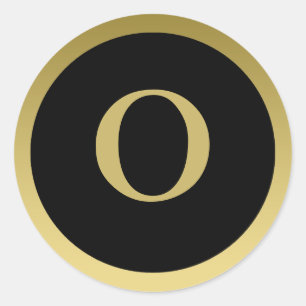O: Monogram O Elegant Gold und Black Sticker