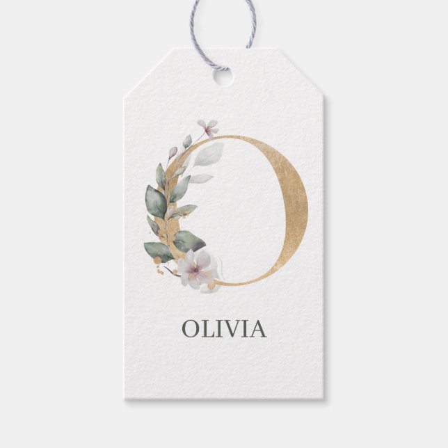 O Monogram Personalisierte Geschenktasten Geschenkanhänger (Vorderseite)