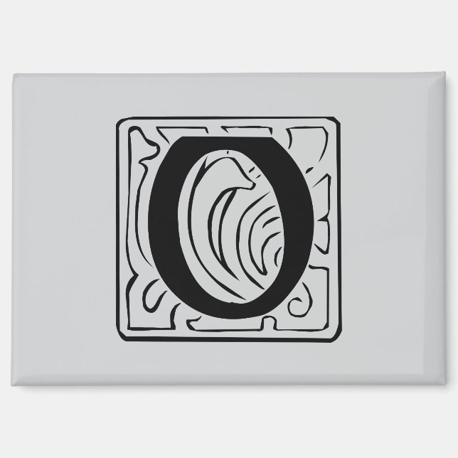 O Monogramm schwarz Magnet (Vorderseite)