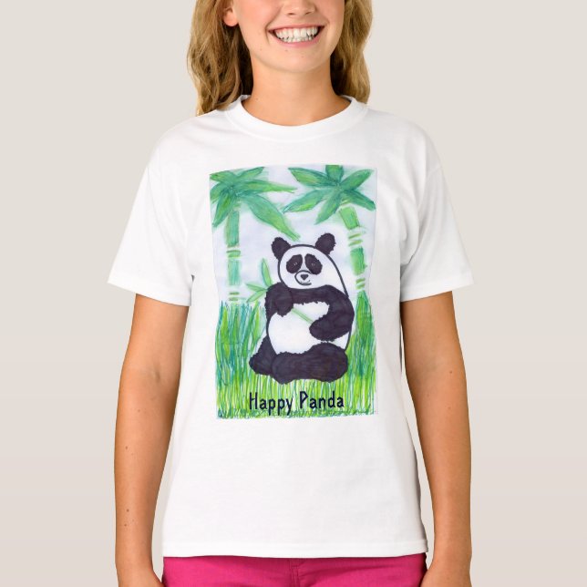 O.O. Glückliche Panda-Spaghetti-Spitze T-Shirt (Vorderseite)