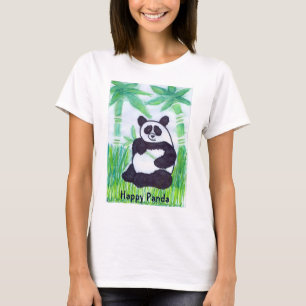 O.O. Glückliche Panda-Spaghetti-Spitze T-Shirt