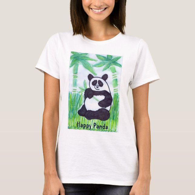 O.O. Glückliche Panda-Spaghetti-Spitze T-Shirt (Vorderseite)