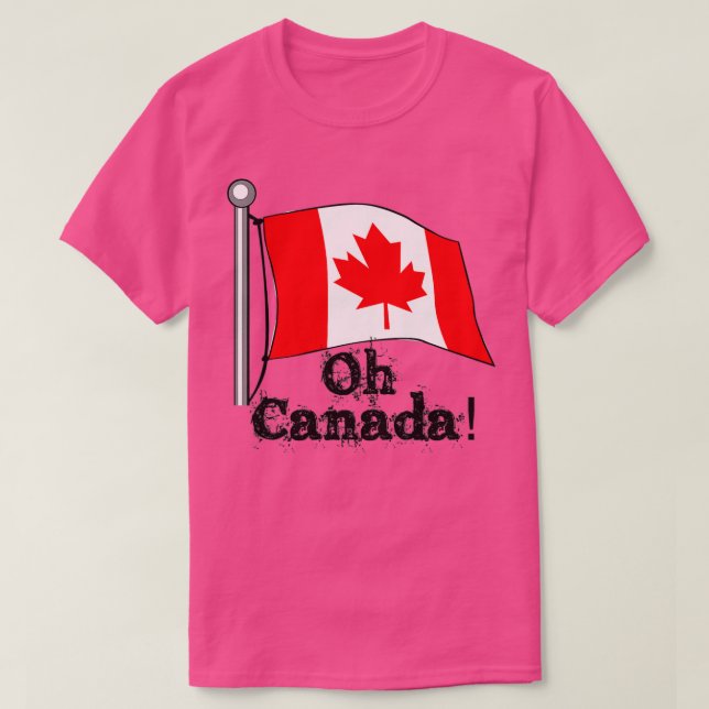 O Oh Kanada kanadische Flagge Männer Frauen Kinder T-Shirt (Design vorne)