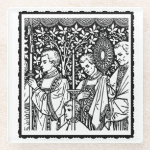 O opfert den heiligen Monstrans mit den Priestern Glasuntersetzer