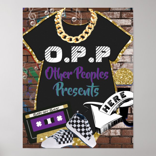 O.P.P Hip Hop Lila|Aquamarines Niedliches Gift Tab Poster (Vorne)