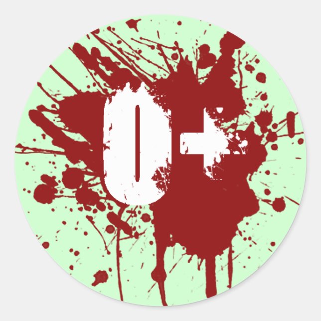 O Positiver Bluttyp Spende Vampire Zombie Runder Aufkleber (Vorderseite)