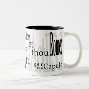 "O Romeo, Romeo!" Shakespeare-Zitat-Tasse Zweifarbige Tasse