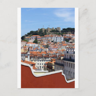 O Rossio e a Colina do Castelo, Lisboa, Portugal Postkarte