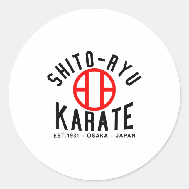 O-ryu Karate Japan Martial Arts  Runder Aufkleber (Vorderseite)