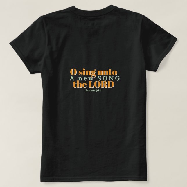 O Singt dem HERRN Christlich  T-Shirt (Design Rückseite)