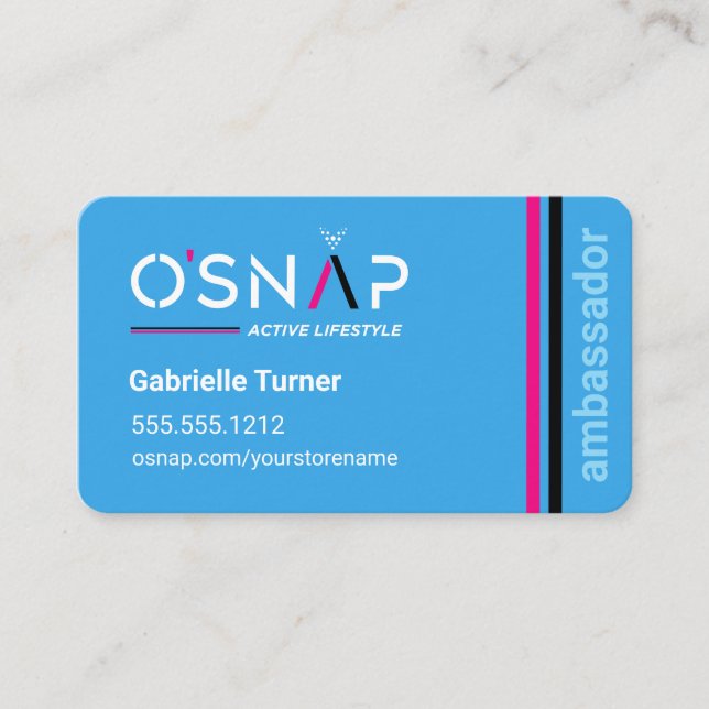 O Snap Blue Rectangle Business Card Visitenkarte (Vorderseite)