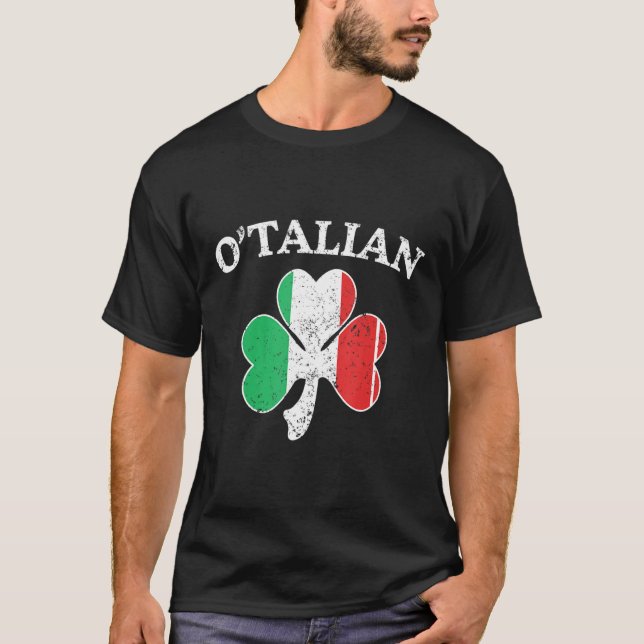 O Talian Irish Kleeblatt St Patricks Day Me T-Shirt (Vorderseite)