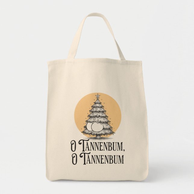 O Tannenbum Christmas tree butt bum funny tote Tragetasche (Vorne)