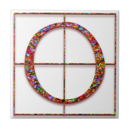 O Trajanus Red Custom Monogram Tile Fliese