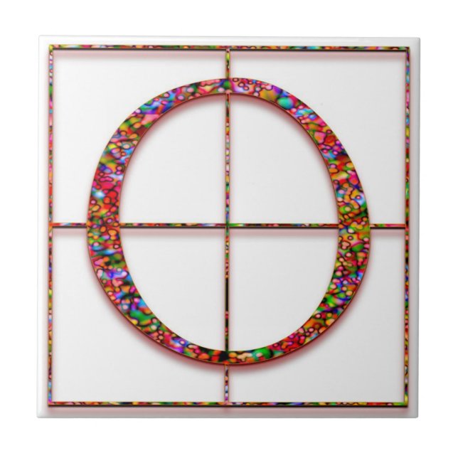 O Trajanus Red Custom Monogram Tile Fliese (Vorderseite)