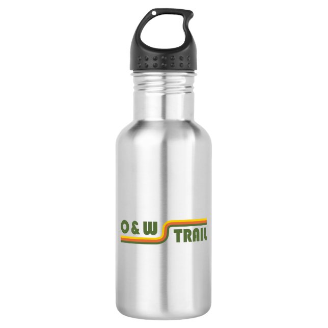O&W-Bahnstrecke Edelstahlflasche (Vorderseite)