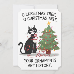 O Weihnachtsbaum, dein Schmuck ist Geschichte Katz Einladung