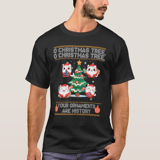 O Weihnachtsbaum Ihre Ornamente sind Geschichte T-Shirt (Vorderseite)