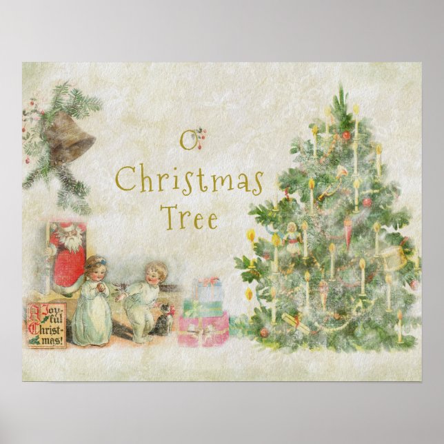 O Weihnachtsbaum Vintage Poster (Vorne)