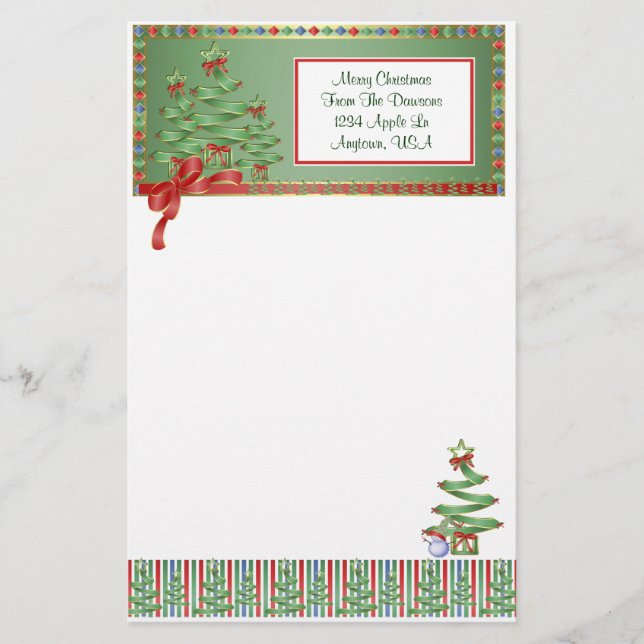 O Weihnachtsbaumurlaub Briefpapier (Vorderseite)