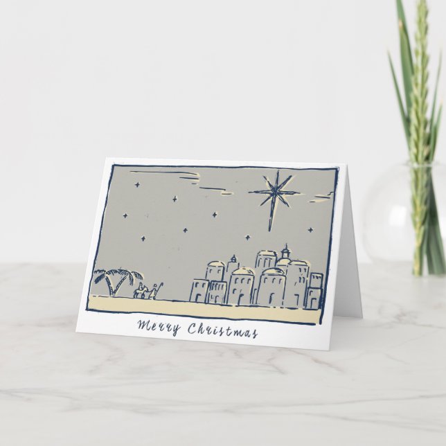 O wenig Stadt von Bethelhem Feiertagskarte (Vorderseite)