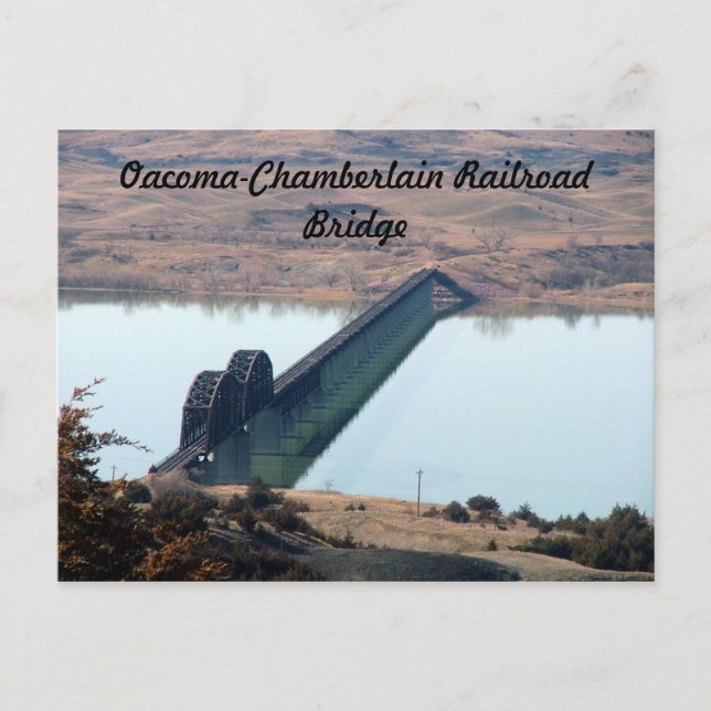 Oacoma-Chamberlain Eisenbahnbrücke Postkarte (Vorderseite)
