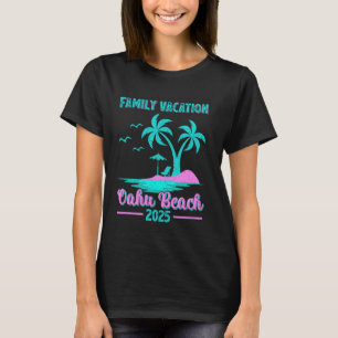 Oahu Beach Hawaii Familienurlaub 2025 Palm Tree T-Shirt