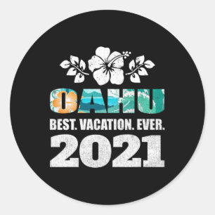 Oahu Beste Urlaub Aller Zeiten Souvenir Runder Aufkleber