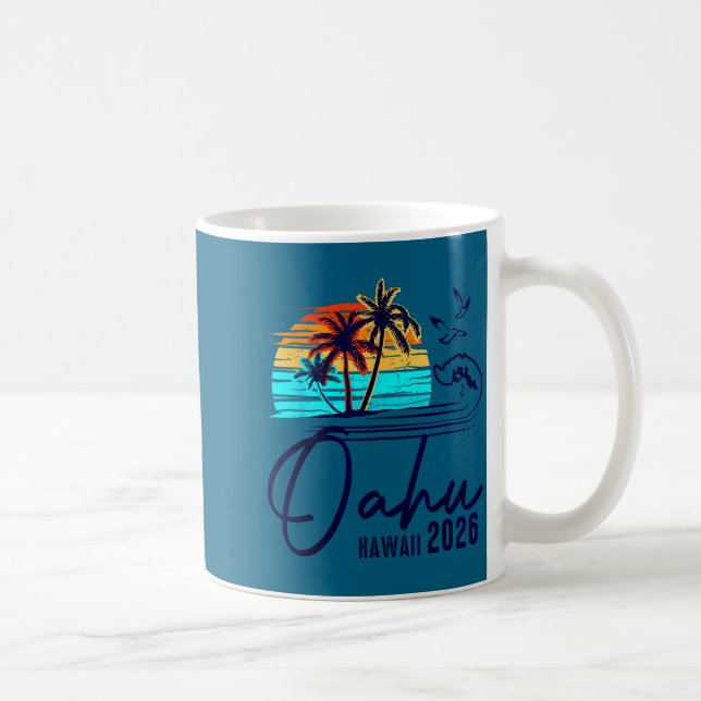 Oahu Hawaii 2026 Vacation Beach Matching Family Gr Kaffeetasse (Rechts)