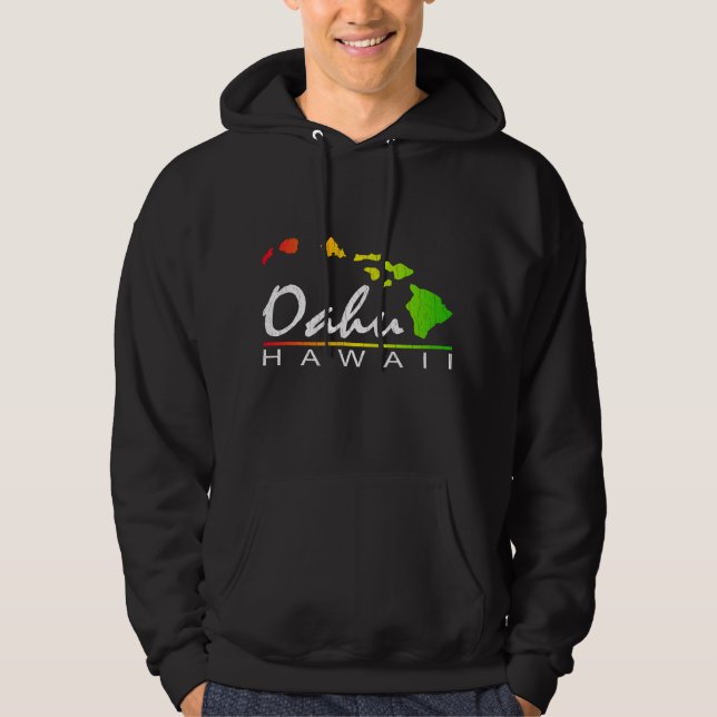 OAHU Hawaii (beunruhigter Entwurf) Hoodie (Vorderseite)