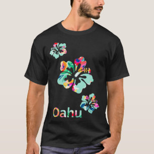 Oahu Hawaii Hawaiian Island Surf Hibiskus Blume S T-Shirt