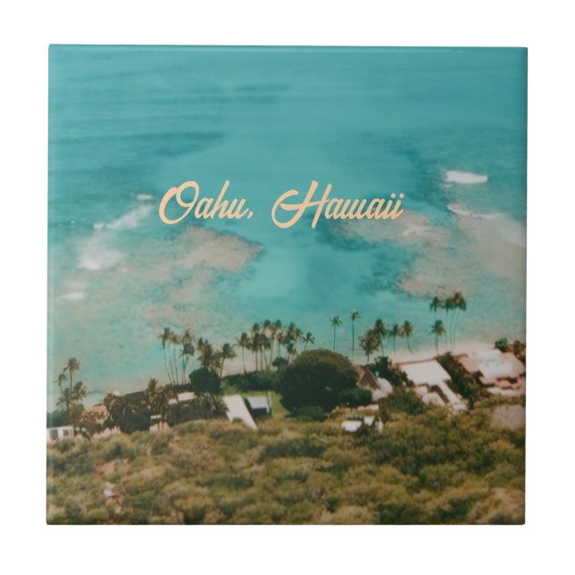 Oahu Hawaii Insel Reise Souvenir Fliese (Vorderseite)