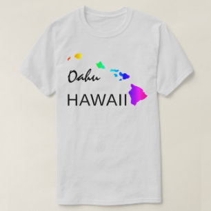 OAHU - HAWAII INSELN NEON RAINBOW T-Shirt