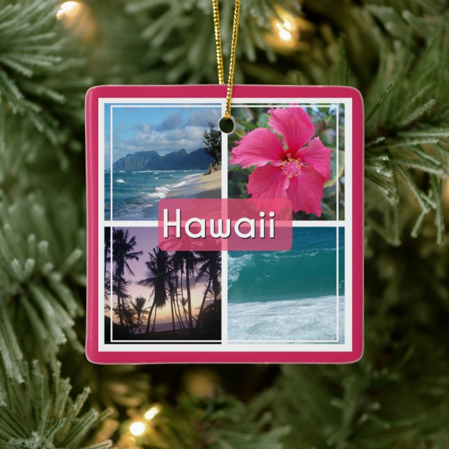 Oahu, Hawaii Seascape Keramikornament (Baum)