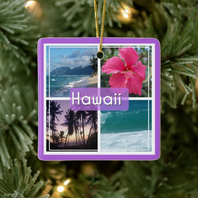 Oahu, Hawaii Seascape Keramikornament (Baum)