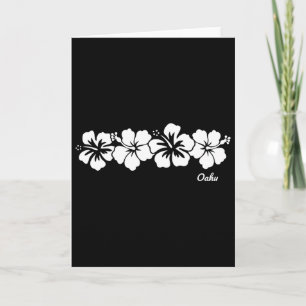 Oahu Hawaii Souvenir Hibiskus-Blüten Urlaub Hawa Karte