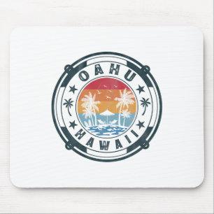 Oahu Hawaii Strand Sommerurlaub Vintage Sonnenunte Mousepad