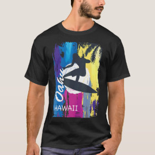Oahu Hawaii Surfen Hawaiianische Insel Vintag Surf T-Shirt