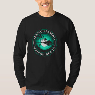 Oahu Hawaii Waikiki Strand Tropisch Palmen T-Shirt