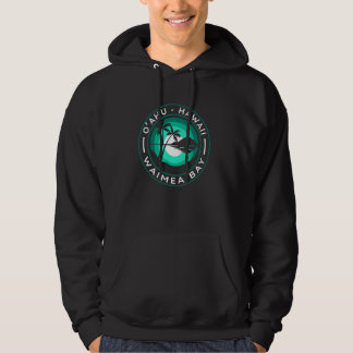 Oahu Hawaii Waimea Bay Beach Tropical Palmen Hoodie