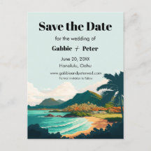 Oahu Hawaii Wedding Save the Date