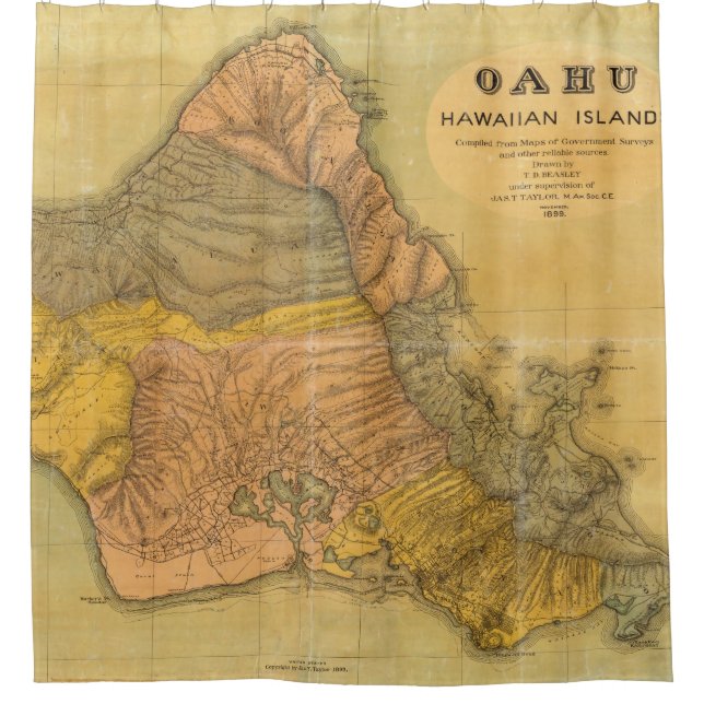 Oahu, hawaiische Inseln Duschvorhang (Vorderseite)