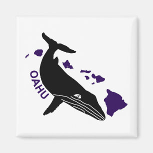Oahu - Lila Hawaii-Inseln Humpback Magnet