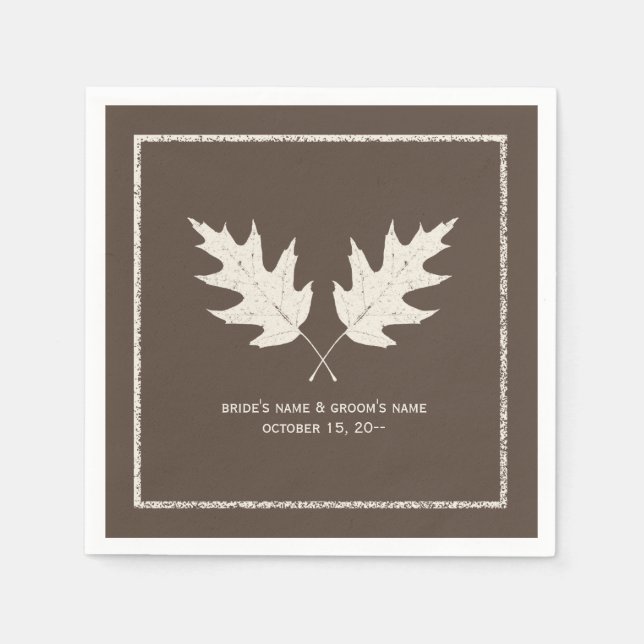 Oak Blätter Herbst Hochzeit Napkins Serviette (Vorderseite)