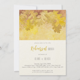 Oak Blätter im Herbst Probe Abendessen Einladung