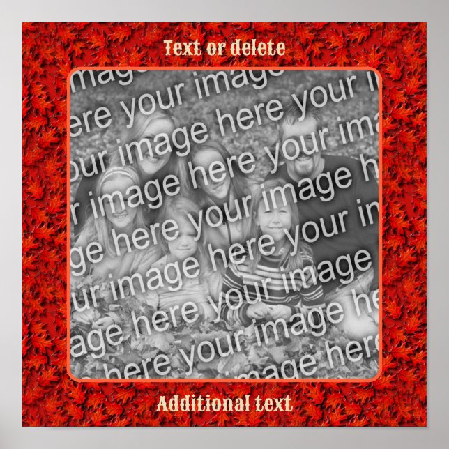 Oak Blätter Naturkunstrahmen erstellen Ihr eigenes Poster (Vorne)