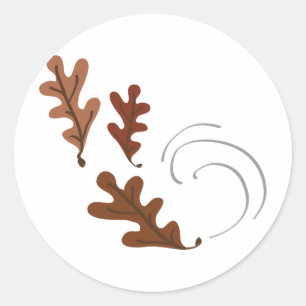 Oak-Blätter Runder Aufkleber