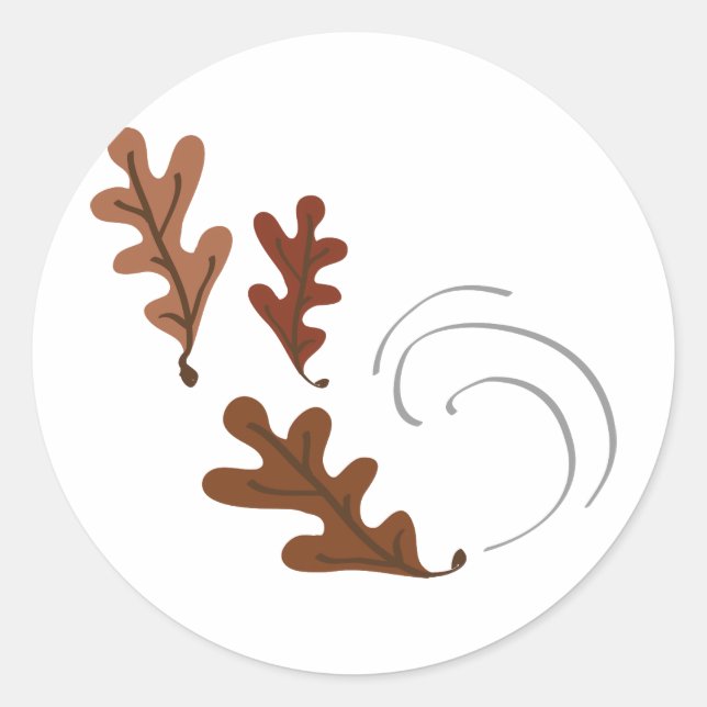 Oak-Blätter Runder Aufkleber (Vorderseite)