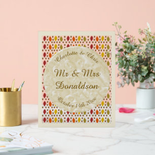 Oak Blätter und Acorns Herbsthochzeit Acrylschild