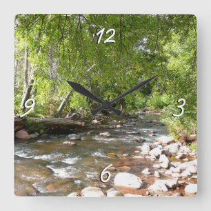 Oak Creek II in Sedona Arizona Naturfotografie Quadratische Wanduhr